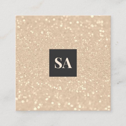 Gold Glitter Luxury Minimalist Chic Square Business Card