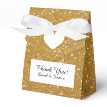 Gold glitter luxury style wedding favor box
