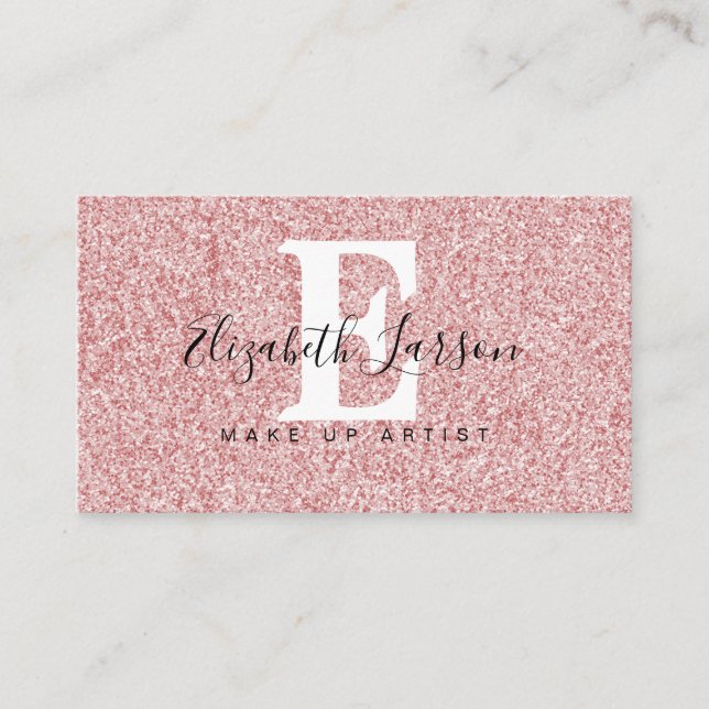 Gold Glitter Makeup Artist Hair Salon Loyalty Card (Front)