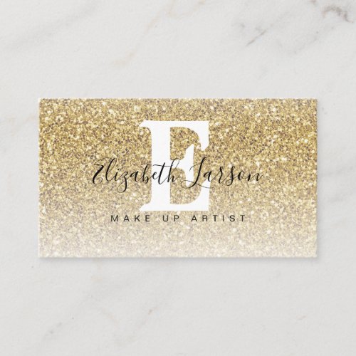 Gold Glitter Makeup Artist Hair Salon Loyalty Card