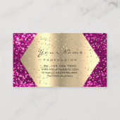 Gold Glitter Makeup Artist Lash Brow Pink Fuchsia Business Card (Back)