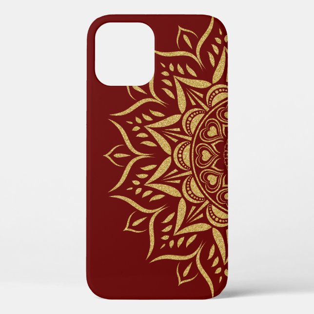 Gold glitter mandala hearts and swirls. Case-Mate iPhone case (Back)