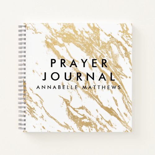 Gold Glitter Marble Christian Prayer Journal 