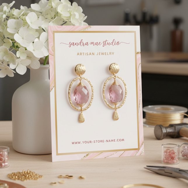 Gold Glitter Marble Earring Jewelry Display Card (Creator Uploaded)