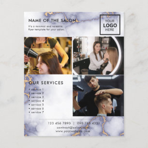 Gold Glitter Marble Minimalist Marketing Flyer
