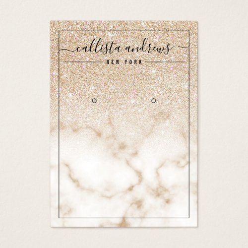 Gold Glitter Marble Ombre Earring Display Card
