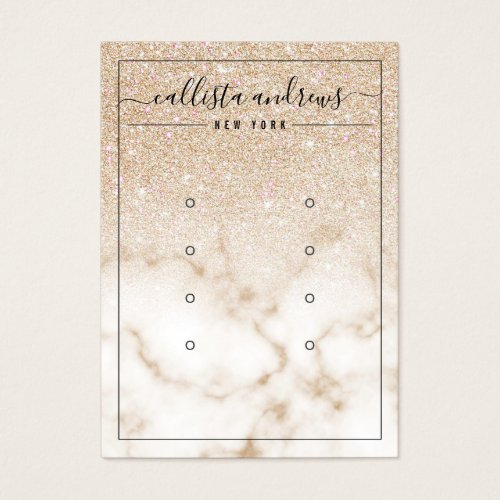 Gold Glitter Marble Ombre Earrings Display Card