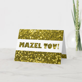 Gold Glitter Mazel Tov Congratulations Card
