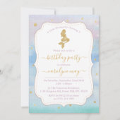 Gold Glitter Mermaid Birthday Party Invitation (Front)