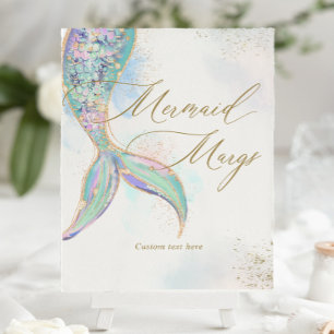 Gold Glitter Mermaid Margs Tail Birthday Poster