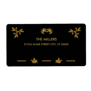 Gold Glitter Merry Christmas, Santa Claus Label