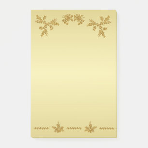 Gold Glitter Merry Christmas, Santa Claus on gold Post-it Notes