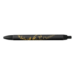 Gold Glitter Merry Christmas, Santa Claus Pen