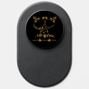 Gold Glitter Merry Christmas, Santa Claus PopSocket