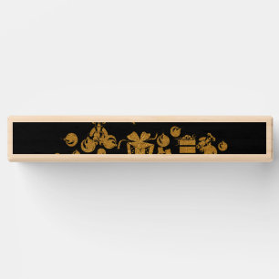 Gold Glitter Merry Christmas, Santa Claus Topple Tower