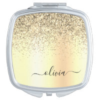 Gold Glitter Metal Monogram Glam Name