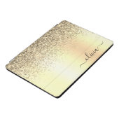 Gold Glitter Metal Monogram Glam Name iPad Pro Cover (Side)