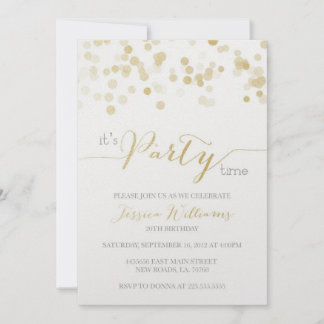 Gold Glitter Metallic Sample Invitation