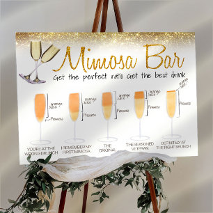 Gold Glitter Mimosa Bar Bridal brunch Sign