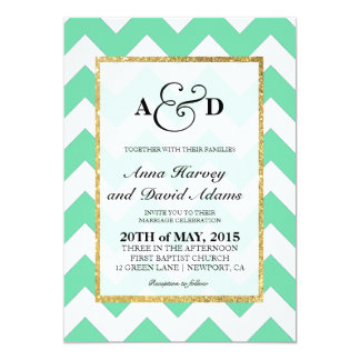 Mint And Gold Invitations 3