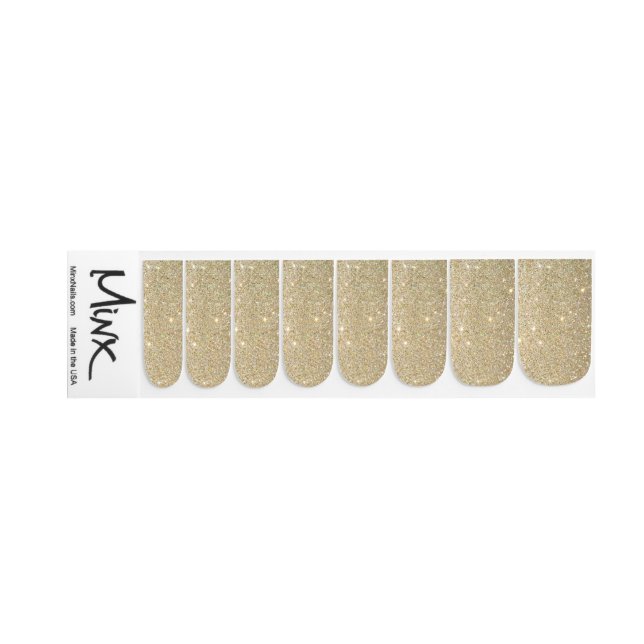 Gold Glitter Minx Nail Art (Right Hand)