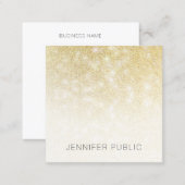 Gold Glitter Modern Elegant Professional Template Square Business Card (Front/Back)
