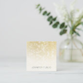 Gold Glitter Modern Elegant Professional Template Square Business Card (Standing Front)