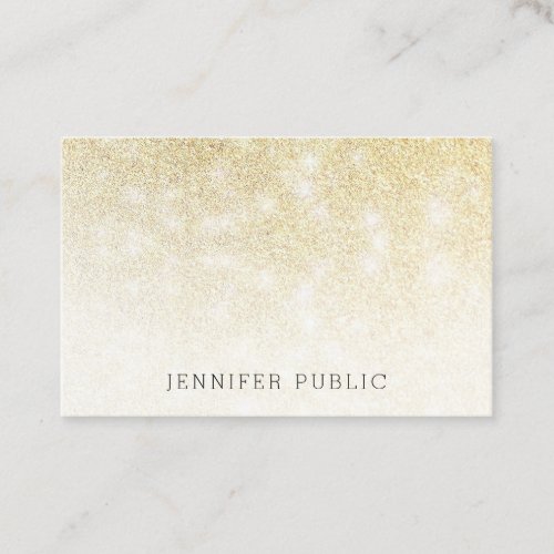 Gold Glitter Modern Professional Template Elegant Business Card