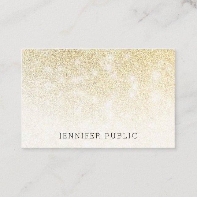 Gold Glitter Modern Professional Template Elegant Business Card (Front)