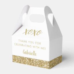 Gold Glitter Modern XOXO Girly Party Favor Boxes