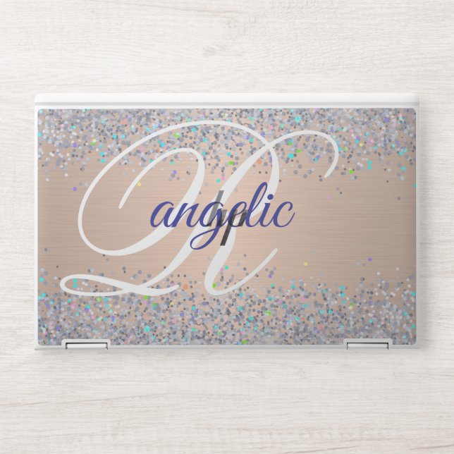 gold Glitter Monogram HP EliteBook X360 1030  HP Laptop Skin (Front)