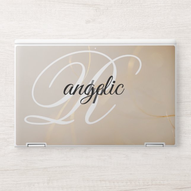 gold Glitter Monogram HP EliteBook X360 1030  HP Laptop Skin (Front)