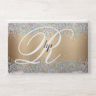 gold Glitter Monogram HP EliteBook X360 1030  Laptop Skin