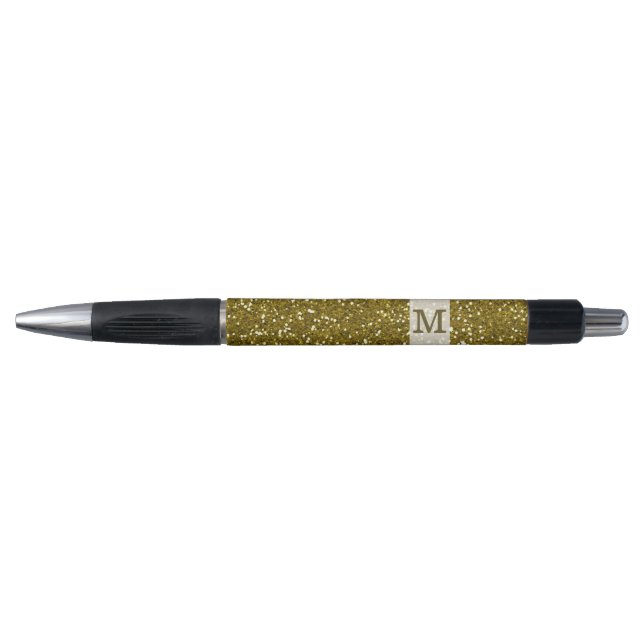 Gold Glitter Monogrammed Pen (Front)