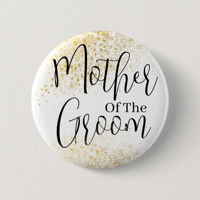 Gold Glitter Mother of groom wedding  Button (Front)