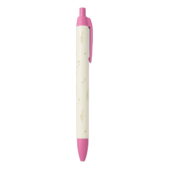 Gold Glitter Music Notes Pen (Bottom (Vertical))