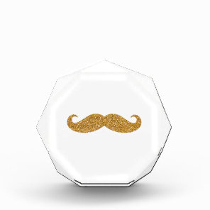 Gold Glitter Mustache Print Golden Moustache Curly Award