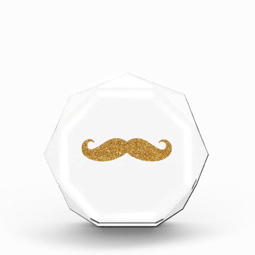 Gold Glitter Mustache Print Golden Moustache Curly Award