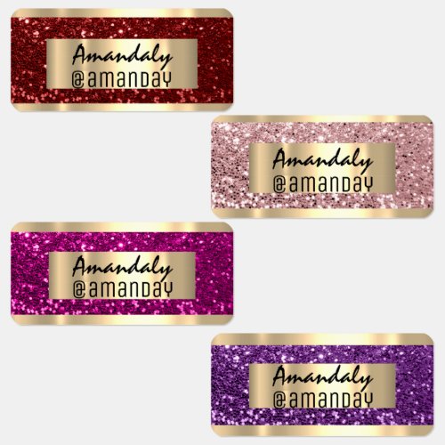 Gold Glitter Name Promotional Online Shop Glitter Labels