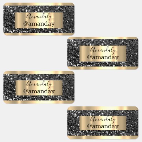 Gold Glitter Name Promotional Product Gray Silver Labels