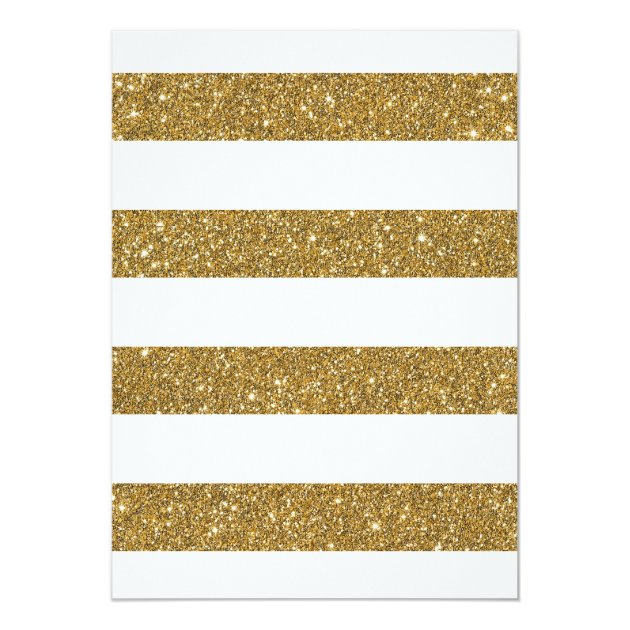 Gold Glitter Navy Black Stripe Shower Invitation