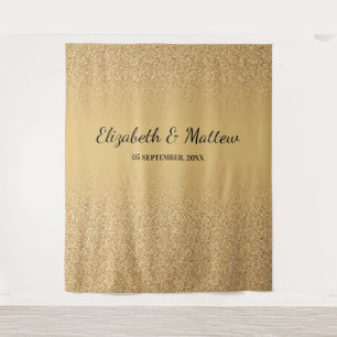 Gold glitter ombre elegant wedding backdrop