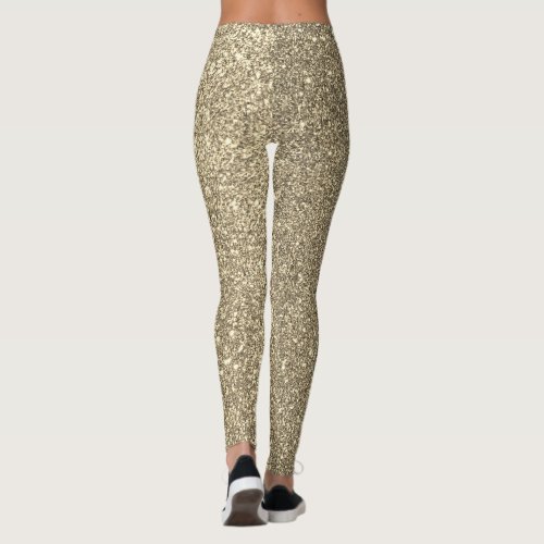 Gold Glitter Ombre Sparkly Modern Stylish Leggings