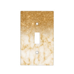 Gold Glitter Ombre trendy Marble Light Switch Cover