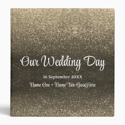 Gold Glitter Ombre Wedding Photo Album Recipes 3 Ring Binder