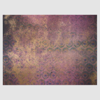 Gold Glitter on Purple Distressed Decoupage Tissue Paper