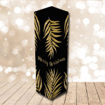 Gold Glitter Palms on Black Holiday Christmas Wine Box<br><div class="desc">Glamorous faux gold glitter palm fronds on a black background, use these personalized wine boxes to give your favorite vintage as party favors, business gifts, corporate gifts and more. CHANGE THE GREETING, add something on top. To further customize, click the "Personalize" button, then the Customize further link to modify this...</div>