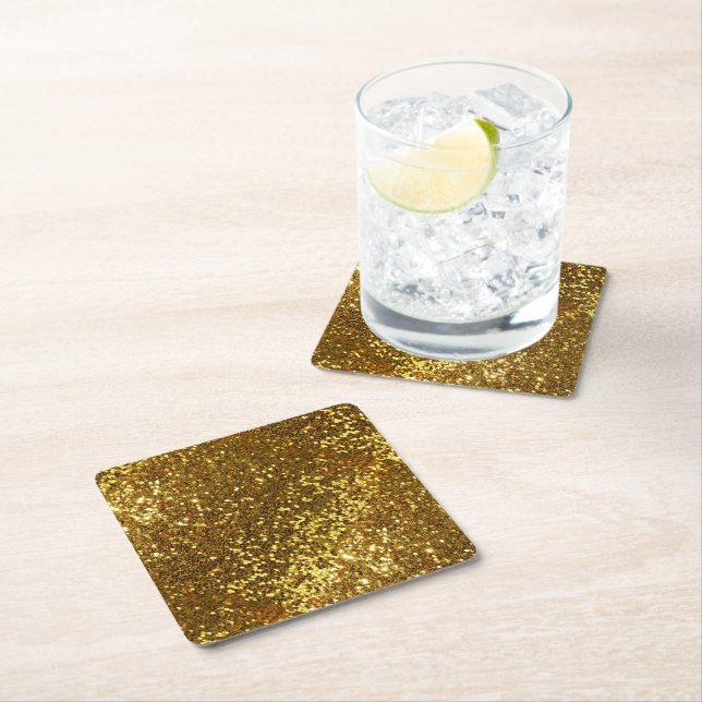 Gold Glitter Paper Coaster (Insitu)
