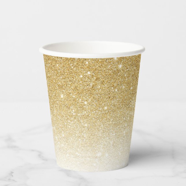 Gold Glitter Paper Cups (Front)