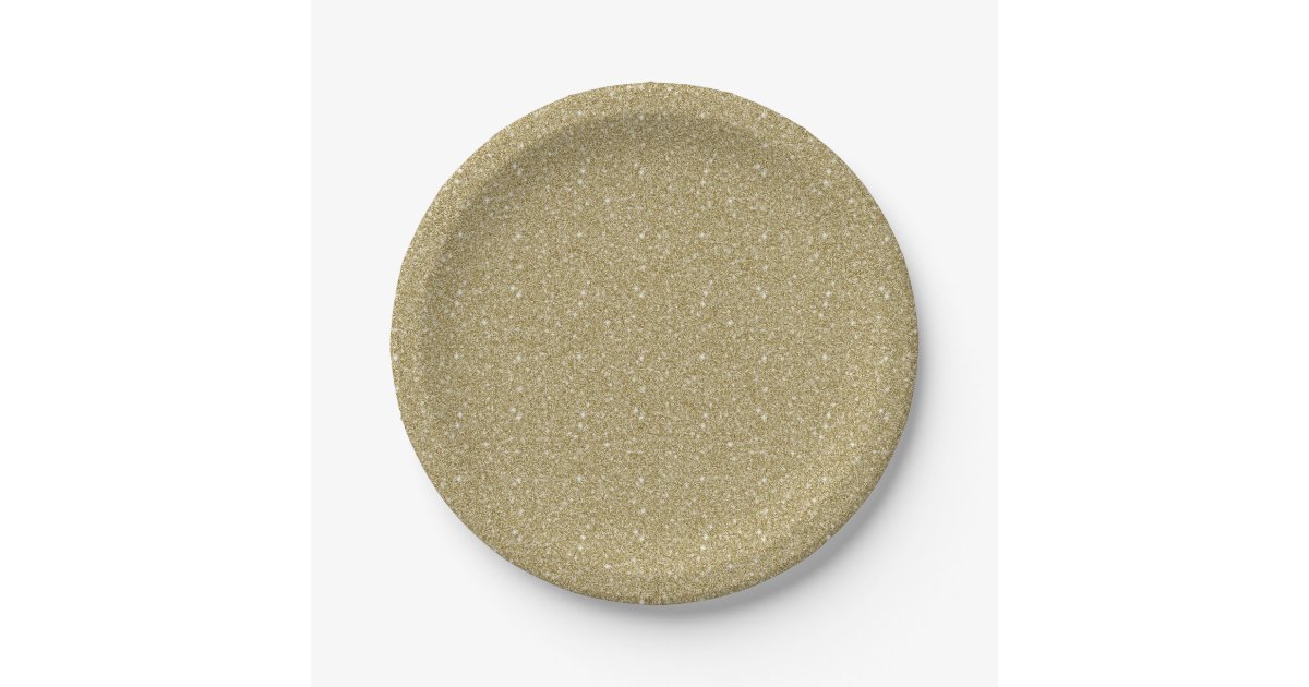 Gold Glitter Paper Plate